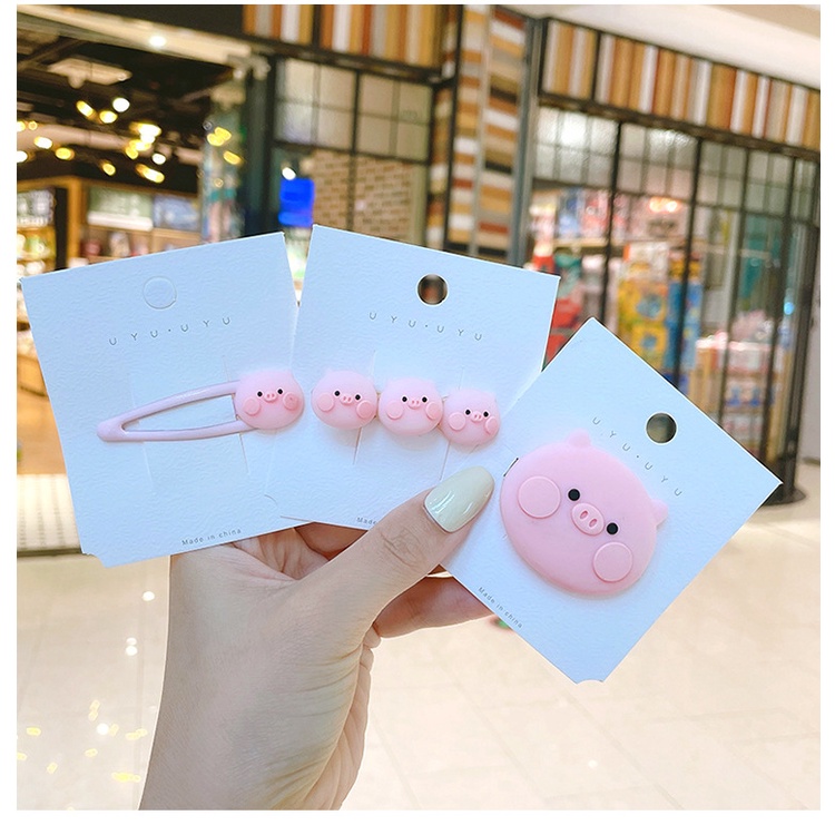 Kẹp tóc hình chú heo hồng dễ thương thời trang cho nữ