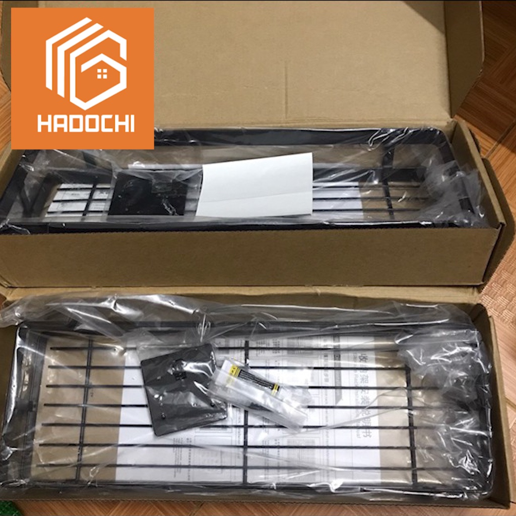 Giá Để Gia Vị HADOCHI Thép Đen Tĩnh Điện Dán Tường Gạch Men Dán Tường Không Cần Khoan Vít