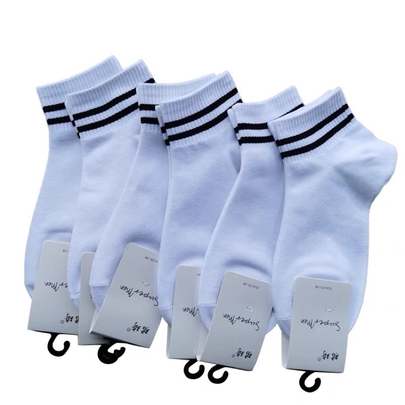 Tất vớ nữ cổ thấp Lylyshop Unisex, kiểu tất phối viền sọc cổ ngắn chất vải len dệt dày dặn thông thoáng