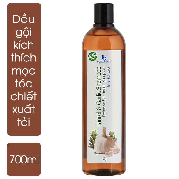 Dầu Gội Giảm Rụng Và Kích Thích Mọc Tóc Chiết Xuất Nguyệt Quế Và Tỏi Hunca Care (400ml) [SooheeCos] DG233