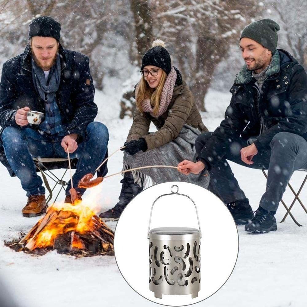 Vỏ Bọc Lò Nướng BBQ Mini Bằng Thép Không Gỉ Tiện Dụng Mang Theo Cắm Trại