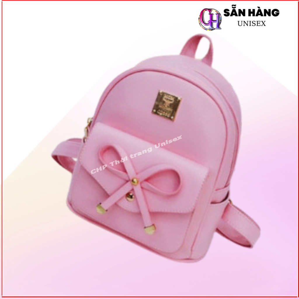 Balo nơ thời trang nữ đi chơi ba lô trứng mini kích thước 25cm - Chất liệu da Pu mềm có 2 ngăn phù hợp cả nữ và bé M22