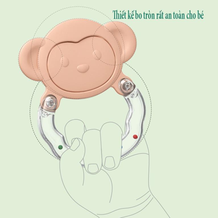 Bộ đồ chơi xúc xắc gặm nướu lục lạc cầm tay cho bé trẻ sơ sinh tiệt trùng siêu cao cấp có hộp đựng hình cá heo hộp 9 ct