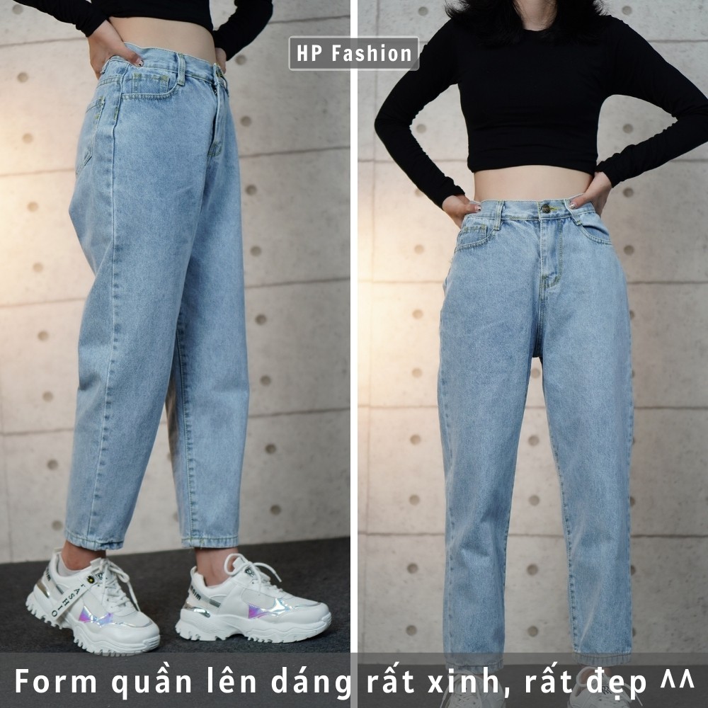 Quần baggy nữ ❤️ Quần jean cạp lưng cao basic chất bò dày dặn trẻ trung - QJ11 | BigBuy360 - bigbuy360.vn