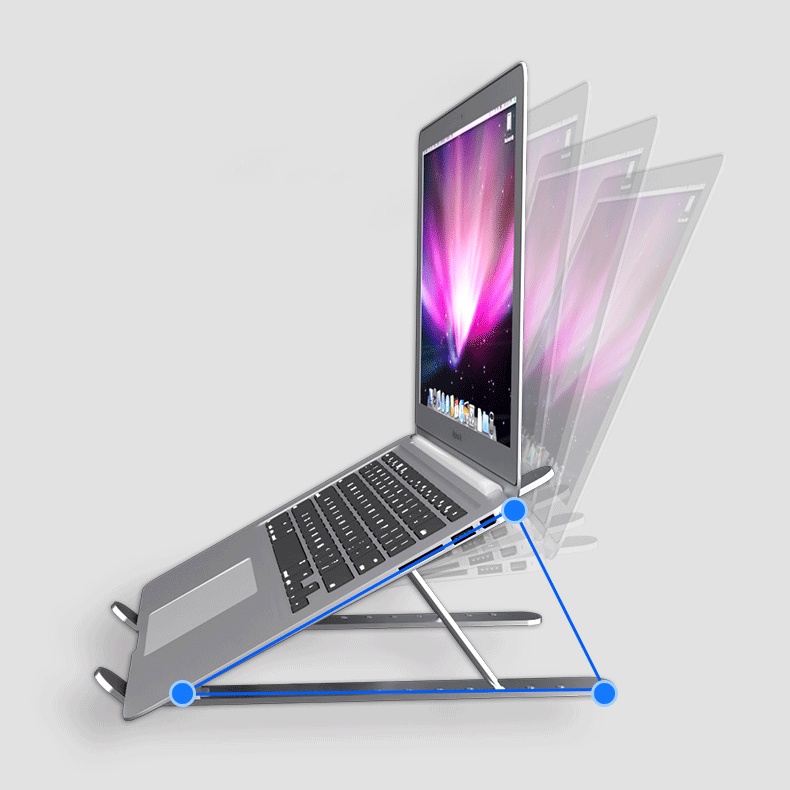 Giá đỡ LAPTOP, MACBOOK, IPAD chất liệu hợp kim nhôm, hỗ trợ tản nhiệt có thể gấp gọn chỉnh độ cao - k1321