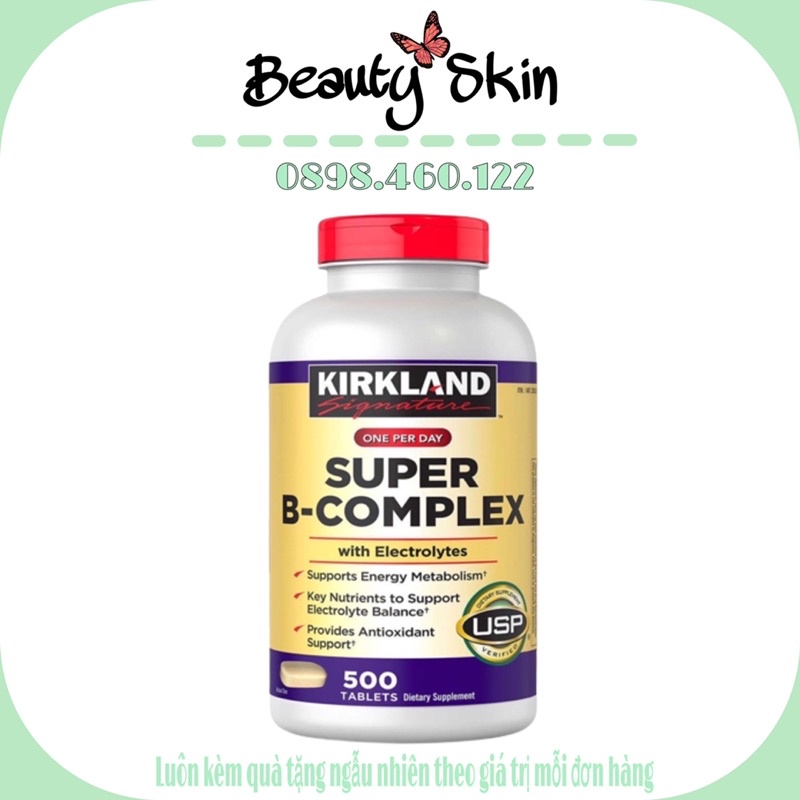 Viên Uống Vitamin Super B-Complex Kirkland 500 Viên Chuẩn Mỹ