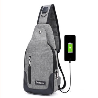 Túi đeo chéo nam cao cấp tích hợp cổng sạc USB  208211 [SKM]