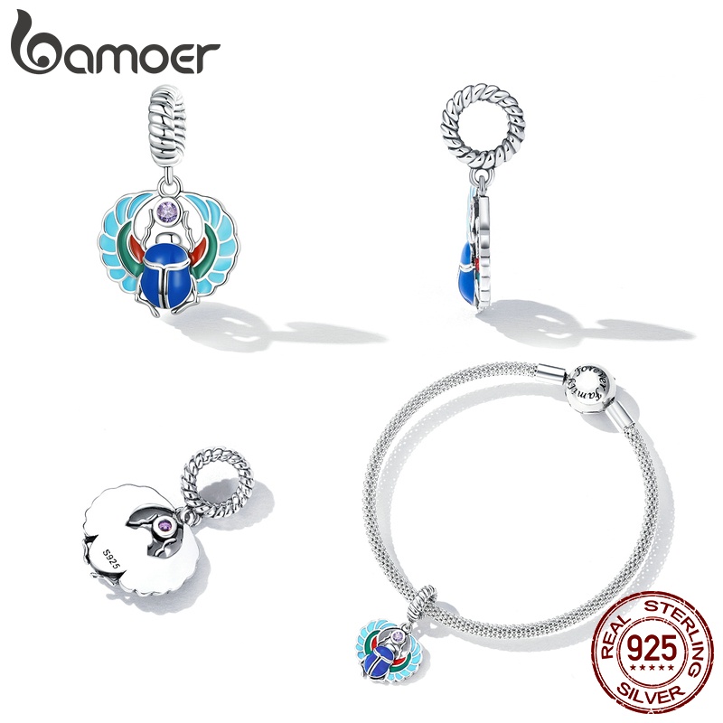 Vòng cổ BAMOER bạc 925 mặt con công đính đá thời trang