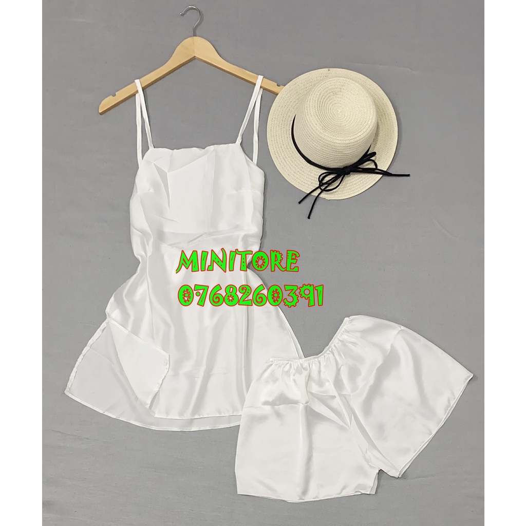 [DƯỚI 60KG] ĐỒ NGỦ SATIN SIÊU SEXY GỢI CẢM, KHÔNG MÚT VẢI MỀM MỊN MÁT MẶC NGỦ BAO ĐẸP - Bộ Satin 2 tà
