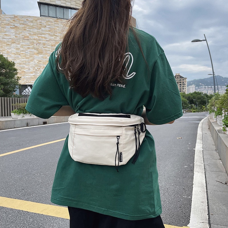 Túi Đeo Chéo Ngực Cỡ Lớn Bằng Nylon Đơn Giản Thời Trang Hàn Quốc Cho Nữ