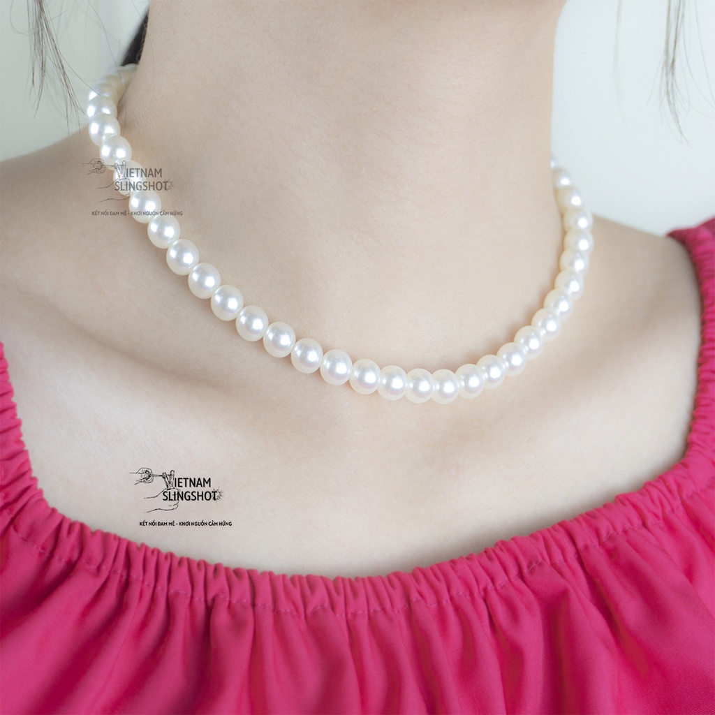 Sang Trọng Dây Chuyền Ngọc Trai Nhân Tạo Unisex Giành Cho Nam và Nữ, đeo siêu đẹp