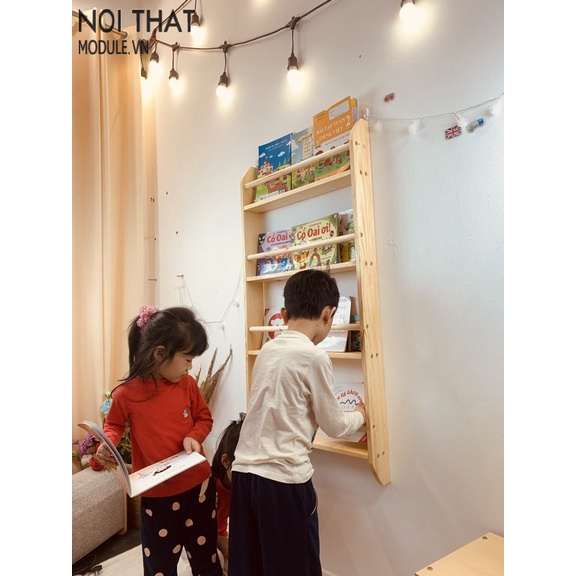 Giá sách treo tường, kệ treo tường để đồ trang trí cho bé