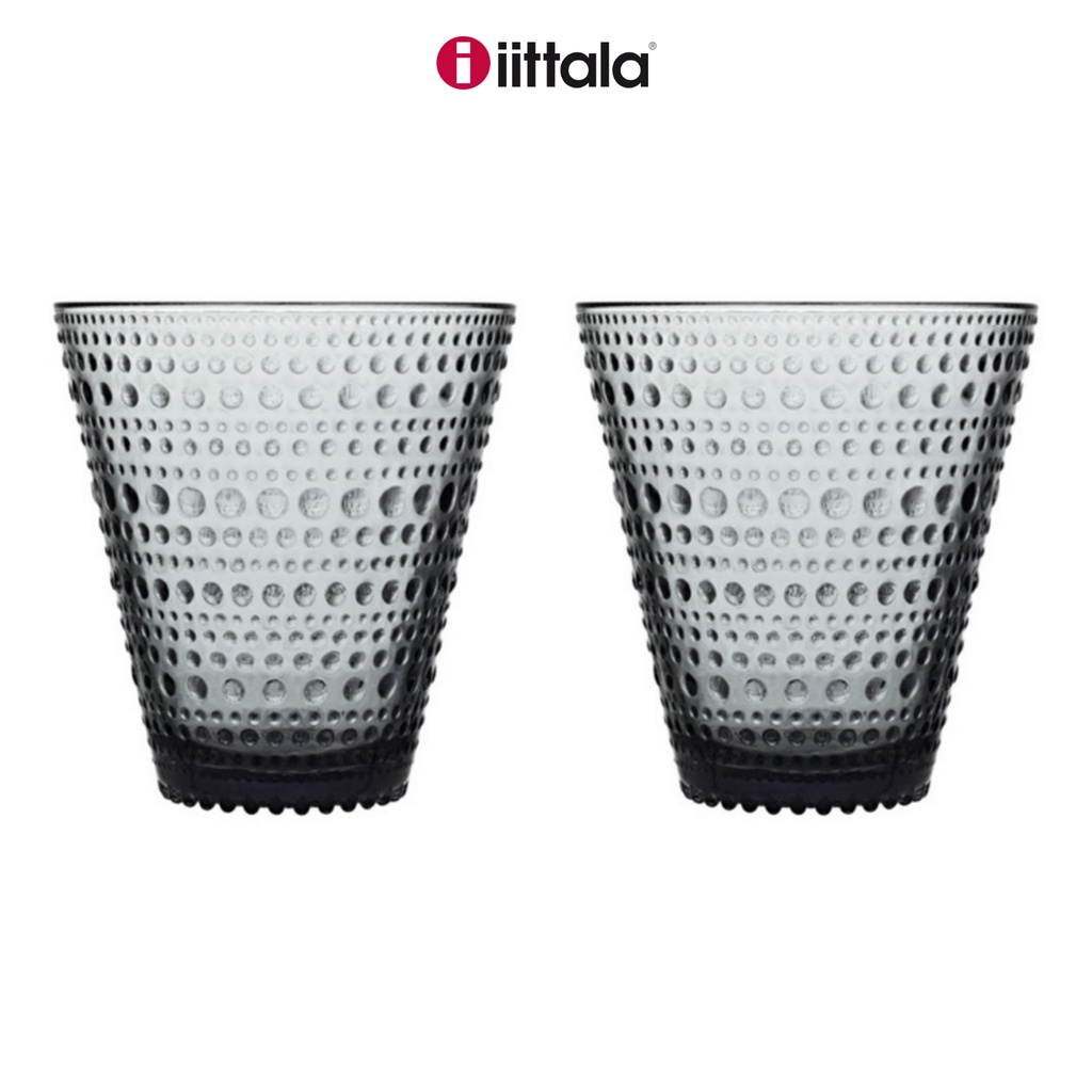 Bộ 2 cốc thủy tinh Kastehelmi Iittala Màu Ghi 300ml