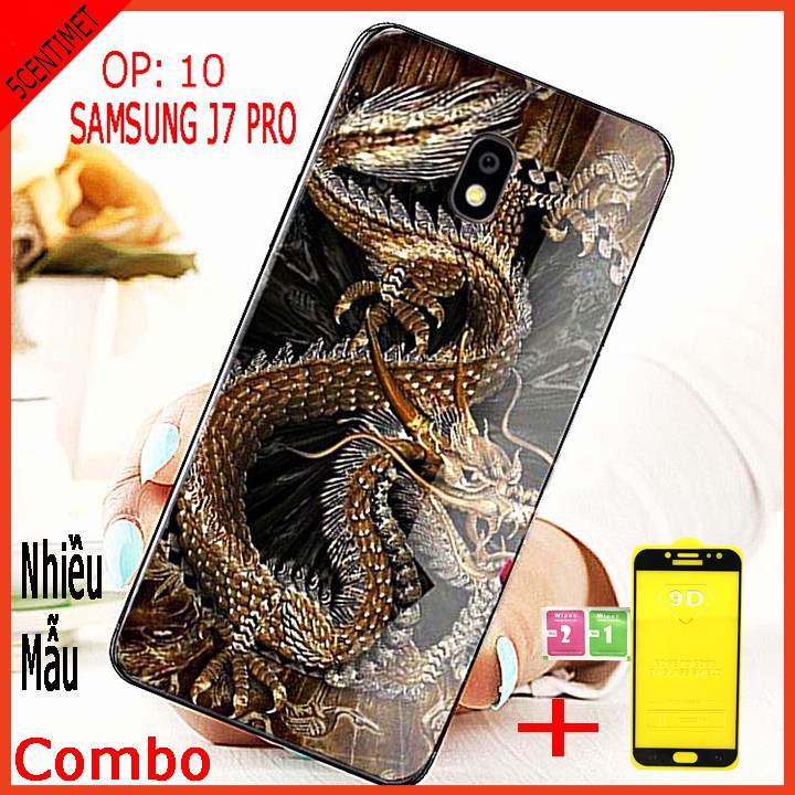 COMBO ốp lưng samsung j7 pro (combo 1 ốp lưng kính 3D siêu sang và 1 kính cường lực FULL màn hình ) 5centimet