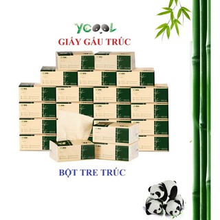 Combo 30 gói giấy ăn than tre gấu trúc Ycool 300 tờ/gói - Thùng 2.6kg - Lành tính đối với cả mẹ bầu và cả trẻ em.