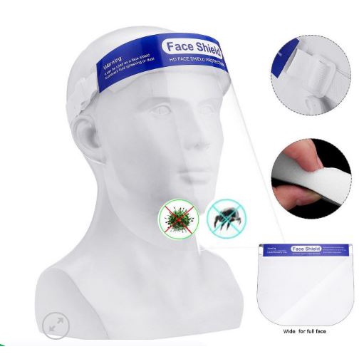 Kính chắn/chống giọt bắn chống dịch FaceShield (Người lớn/Trẻ em) - nhựa trong suốt, che hết mặt