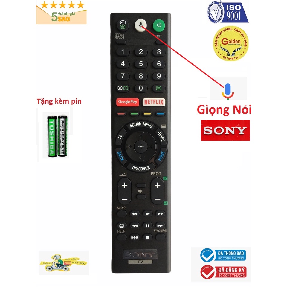 Điều khiển tivi sony giọng nói RMF-TX310P ,RMT-TX210P  loại tốt thay thế khiển zin theo máy