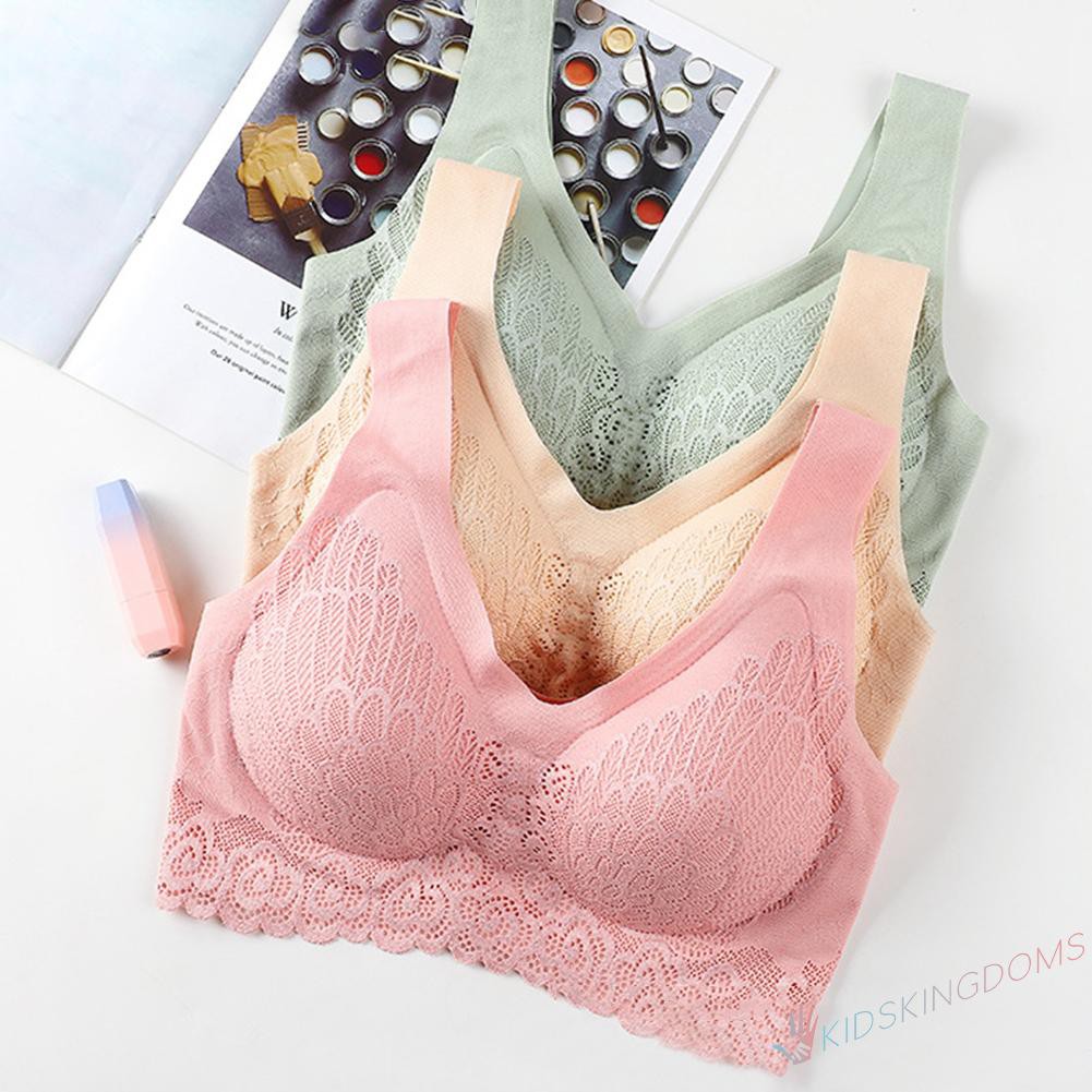 Bra Thể Thao Không Gọng Viền Ren Màu Trơn 5d Size M-2Xl