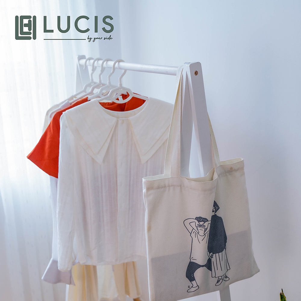 Kệ treo quần áo chữ A 1 tầng màu trắng LUCIS size 80cm đa năng phong cách Hàn Quốc