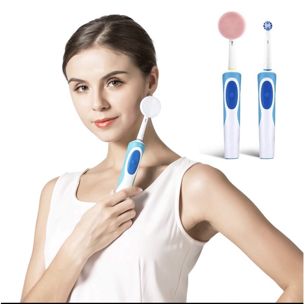 Đầu rửa Rotary massage mặt bằng silicon gắn vào đầu bàn chải điện Oral B thay thế máy rửa mặt