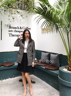 Áo blazer dạ kẻ