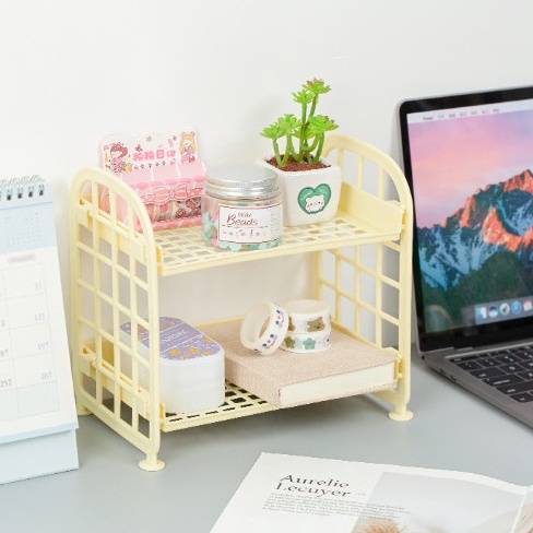 Kệ Nhựa Mini 2 Tầng, Giá Để Đồ 2 Tầng Mini Lắp Ghép