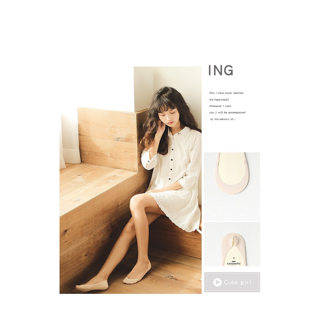 Hộp 7 đôi tất nữ lụa, siêu bám dính khó tuột Caramella