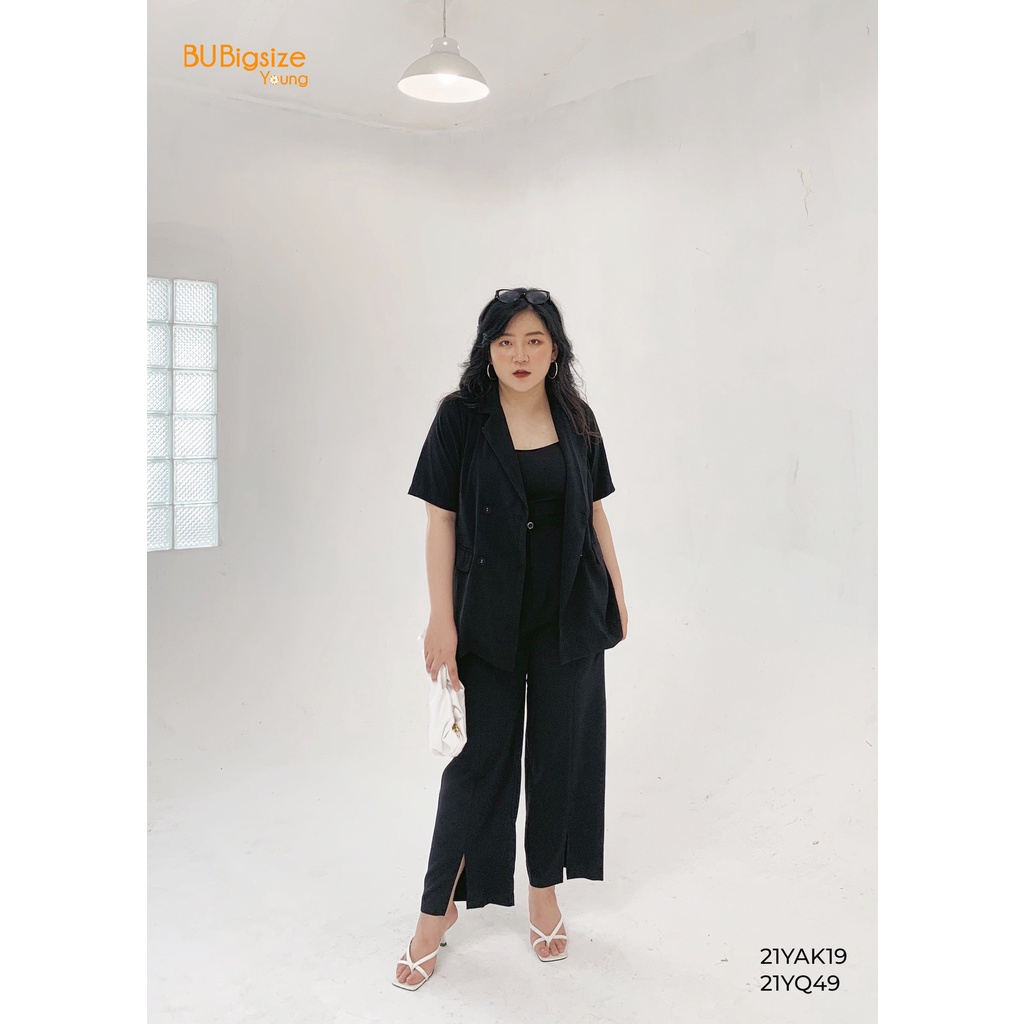 [Mã BMINC50 giảm 50K đơn 150K] Quần ống suông xẻ trước BIGSIZE 55kg đến 95kg - 21YQ49 - [BU Bigsize Young]