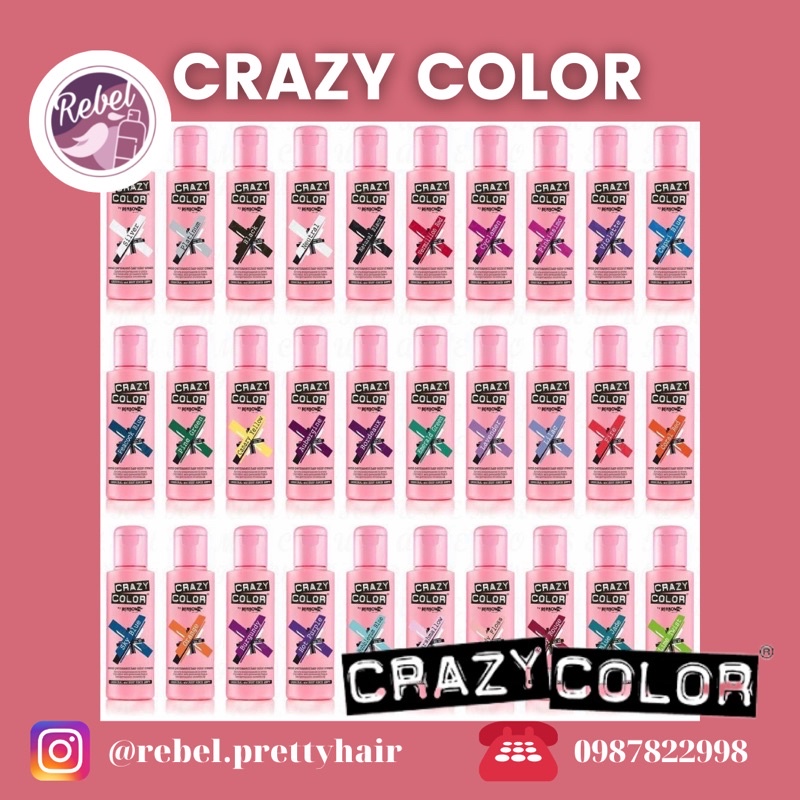 Thuốc Nhuộm Tóc Crazy Color Semi-Permanent Hair Dye