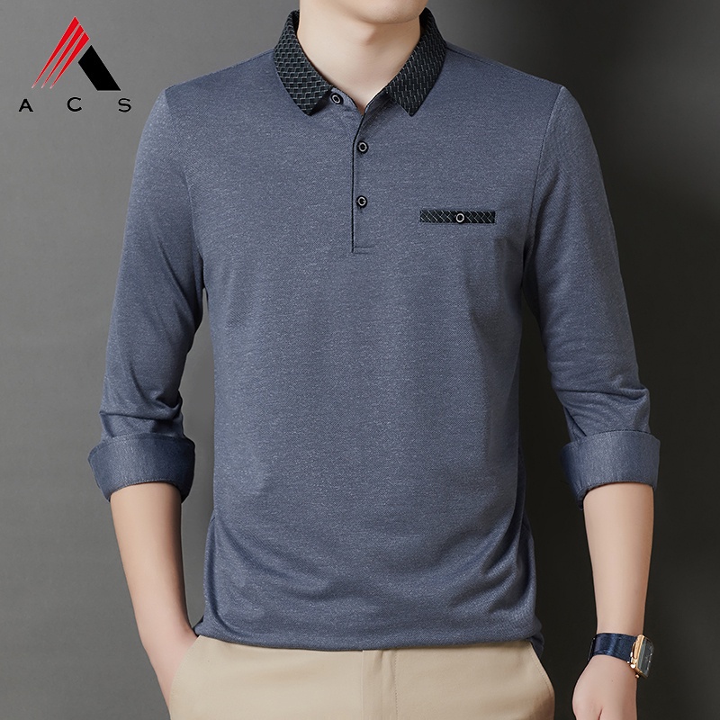 Áo thun polo tay dài cổ điển cao cấp cho nam