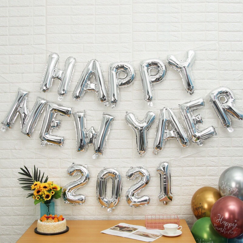 Bóng chữ HAPPY NEW YEAR trang trí tết, chúc mừng năm mới