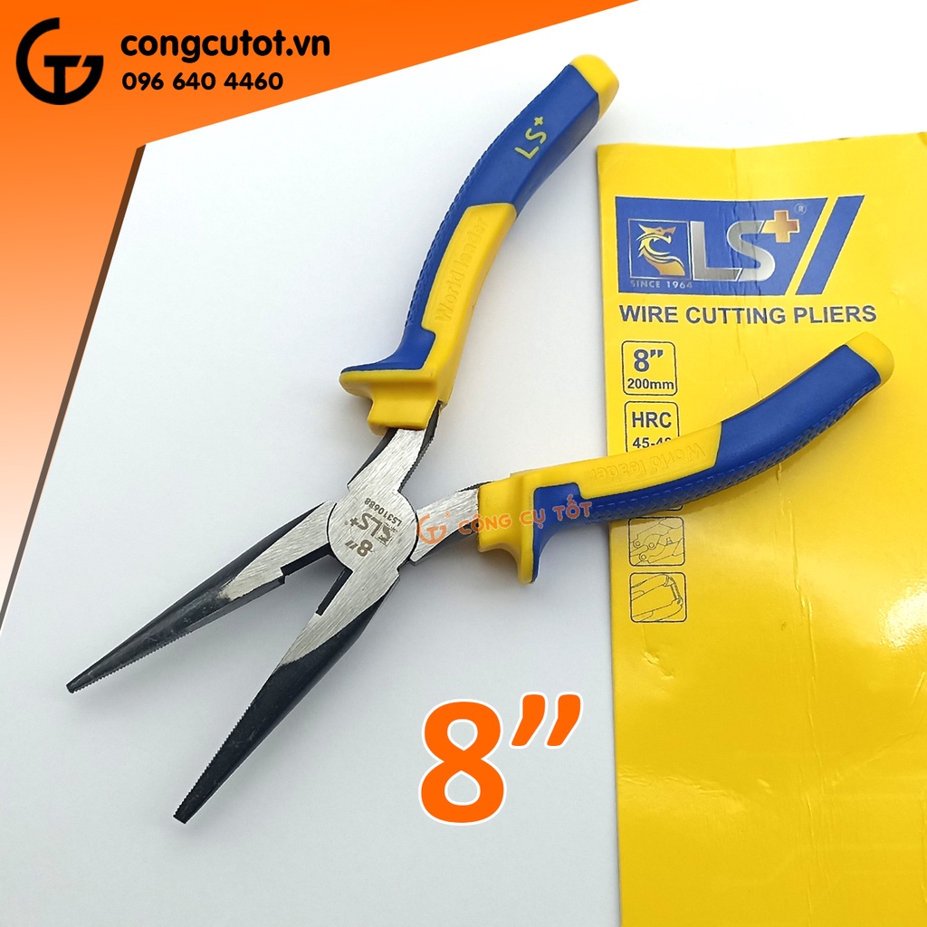 Kìm nhọn 8inch thép các bon cường độ cao C55 LS+  LS310688