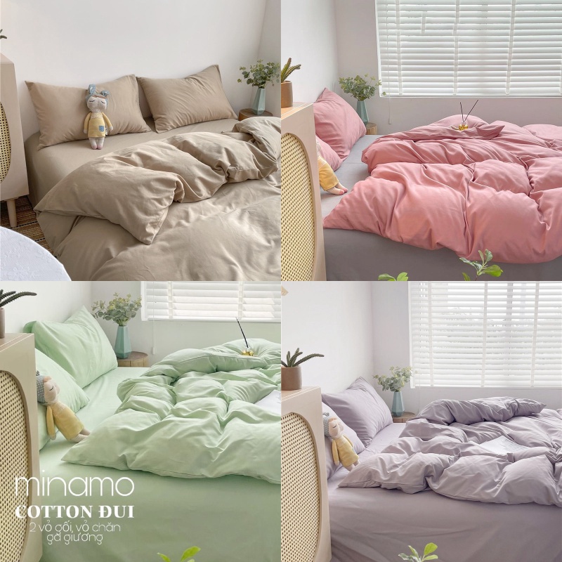 Bộ Ga Giường Cotton Tici Đũi Phối Minamo B09 Nhiều Mẫu, Mềm Mịn, Chất Liệu Kháng Khuẩn - Bảo Hành Chính Hãng Minamo