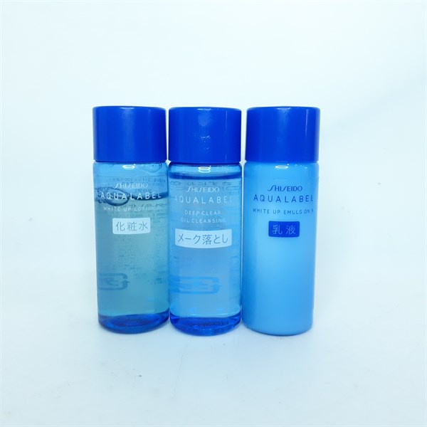 Set 3 món mini Lotion + Sữa dưỡng + Dầu tẩy trang Shiseido Aqualabel
