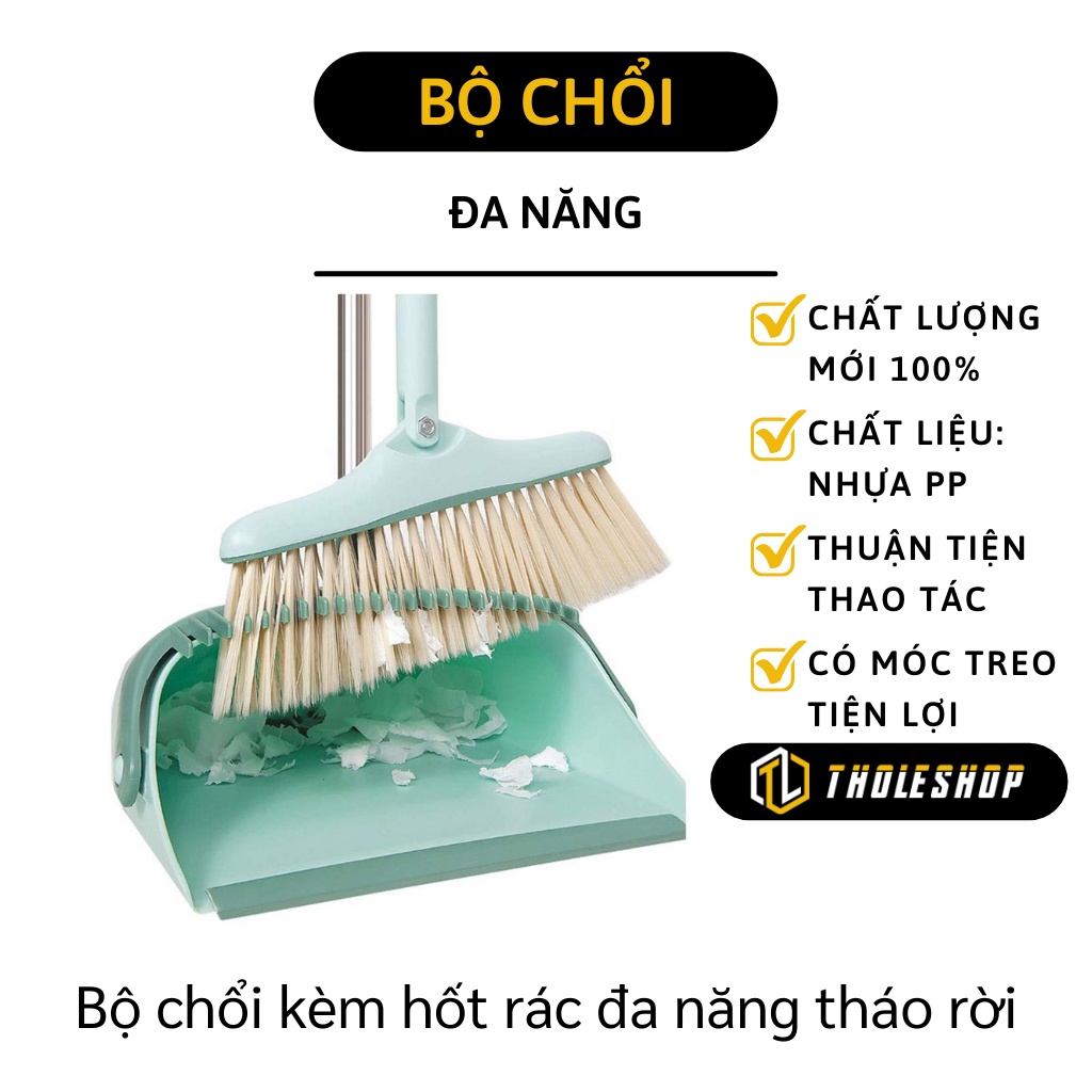 Chổi Quét Nhà - Bộ Chổi Quét Rác Kèm Hốt Rác Cán Dài Gấp Gọn Tiện Dụng 9021