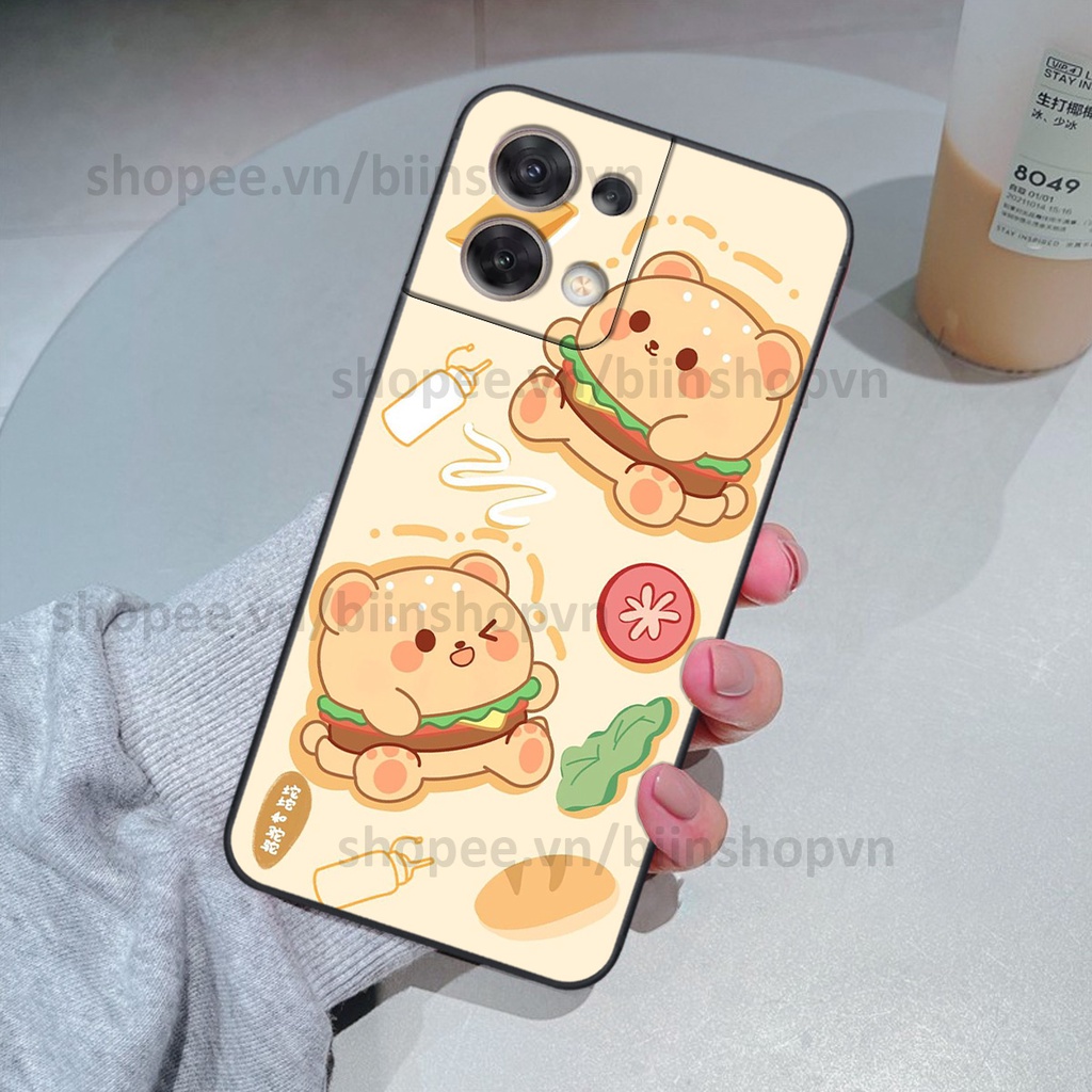 Ốp Oppo RENO 8 5G / RENO 8Z 5G / RENO 8 4G in hình gấu chocolate kẹo ngọt siêu đẹp siêu xinh