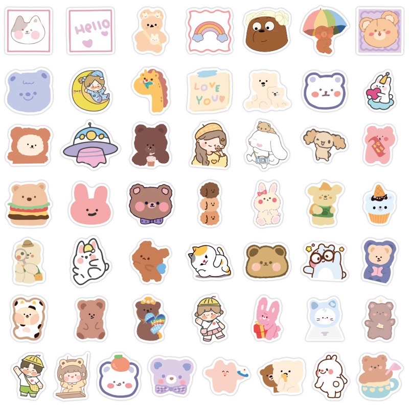 Set 100 Sticker Chống Nước Dán Mũ Bảo Hiểm, Laptop