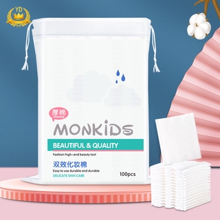 (Hàng Mới Về) Set 100 Miếng Bông Tẩy Trang Dày Hai Mặt Tiện Dụng