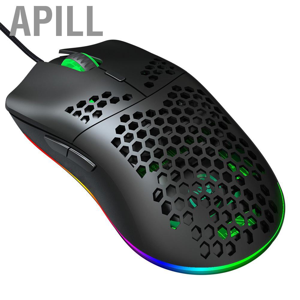 Apill WeekW HXSJ J900 Hole Mouse 6-Key Wired Gaming Mice Macro Programming RGB Lighting PC Accessory