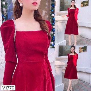 VÁY NHUNG ĐỎ