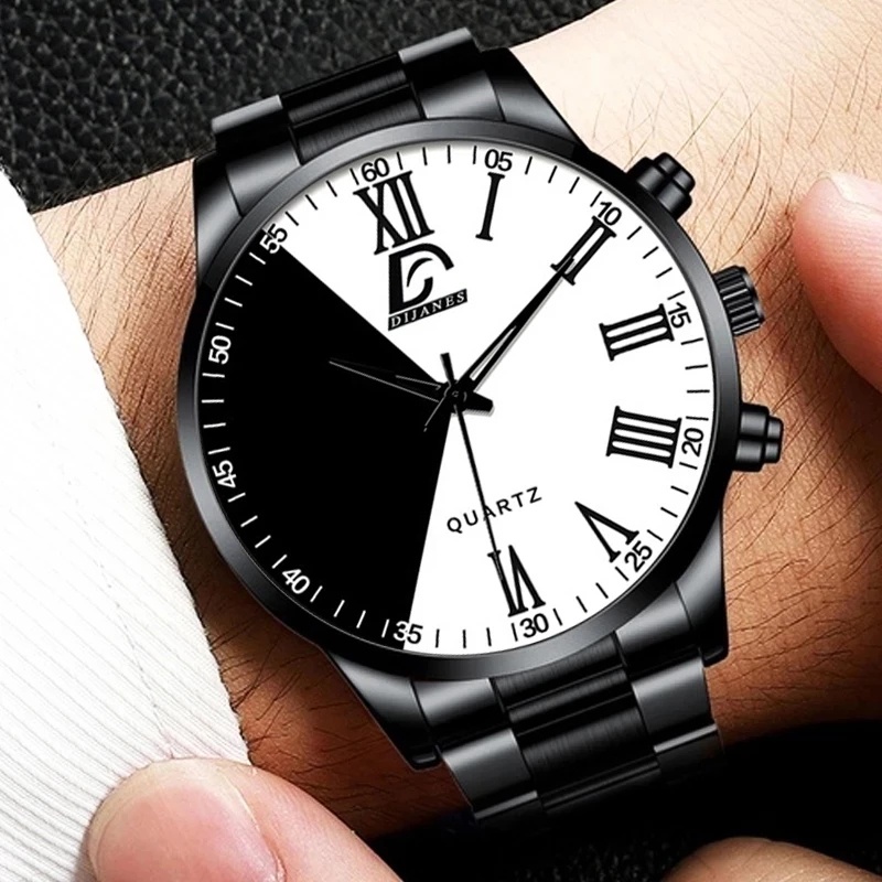 Đồng Hồ Đeo Tay Bằng Thép Không Gỉ Thiết Kế Đơn Giản Thời Trang Cho Nam