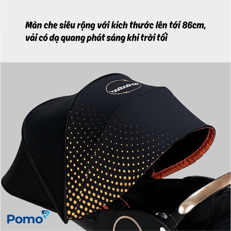 {Mẫu Mới} Xe đẩy Baobaohao V9 gấp gọn, 2 chiều, ghế xoay 360 độ