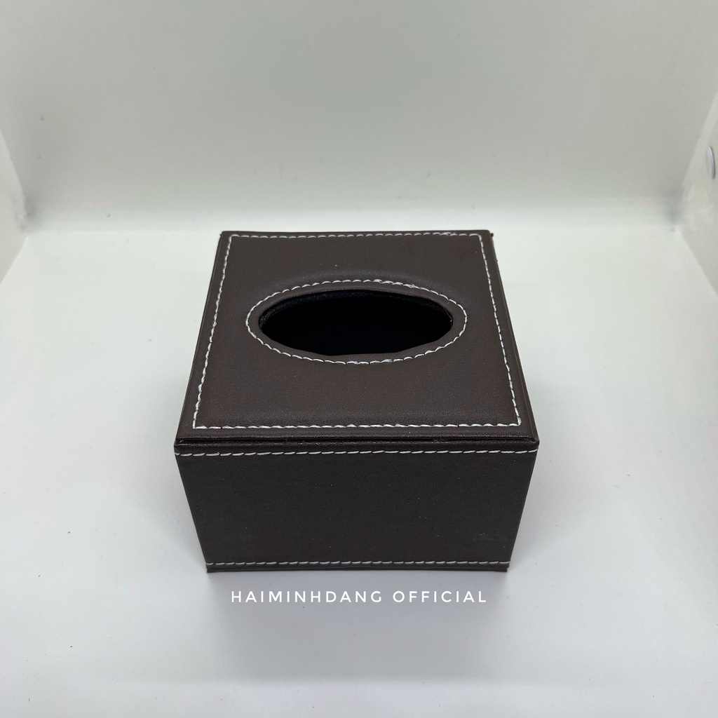 Hộp giấy ăn vuông bọc da cao cấp dùng cho giấy ăn sử dụng cho phòng ăn, phòng khách, spa,văn phòng