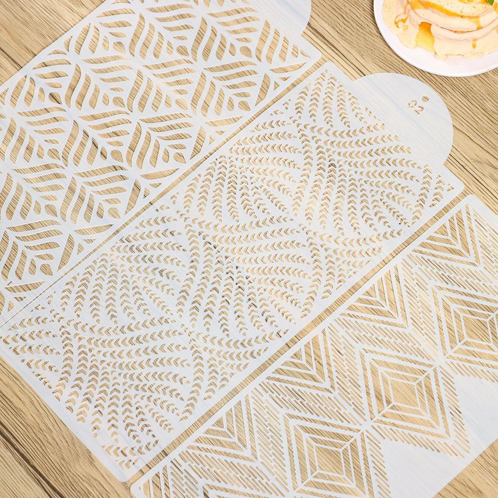 Dụng Cụ Rây Bột Làm Bánh Bằng Nhựa Họa Tiết Ren Trang Trí Bánh Kem DIY