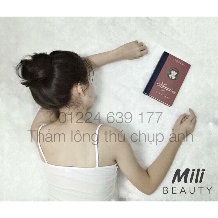 THẢM LÔNG CHỤP ẢNH - MÀU TRẮNG SIÊU MỊN SIZE LỚN 1MX1M6