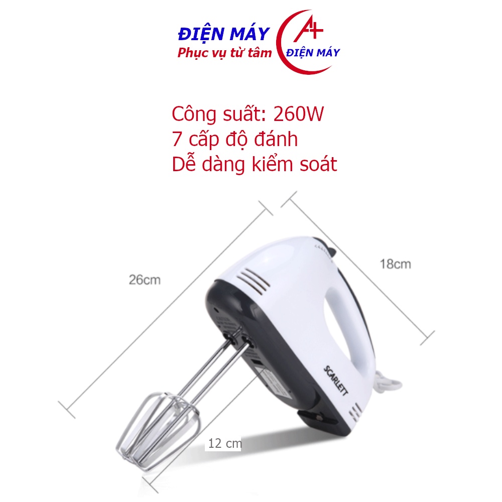 Máy Đánh Trứng Cầm Tay Mini Trộn Bột 7 Tốc Độ Công Suất 180W