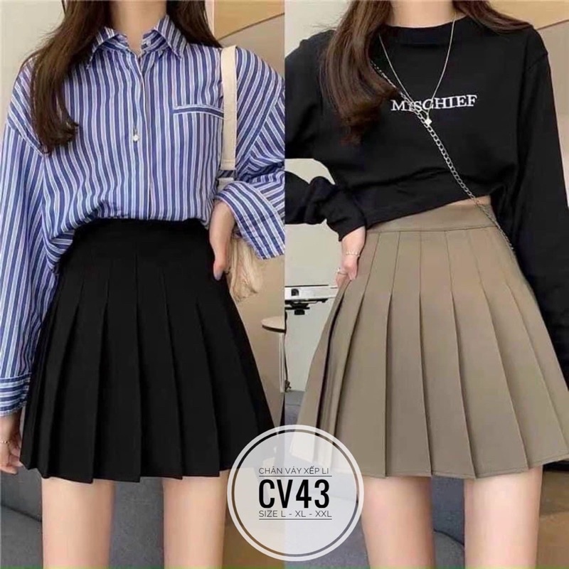 [ CHUBBY BIGSIZE ] Chân váy xếp li từ 55-90kg