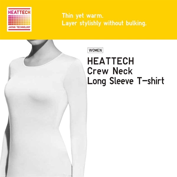 Áo giữ nhiệt nữ cổ tròn thường Heattech Uniqlo