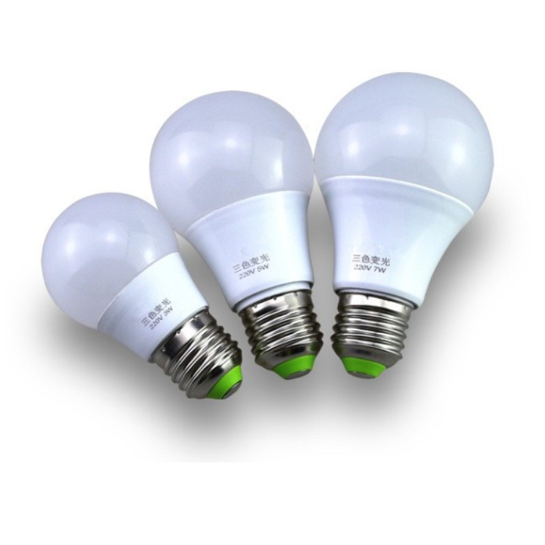 Bóng Búp tròn 7w 9w LED siêu sáng- ánh sáng vàng, trắng, đổi màu sẵn hàng