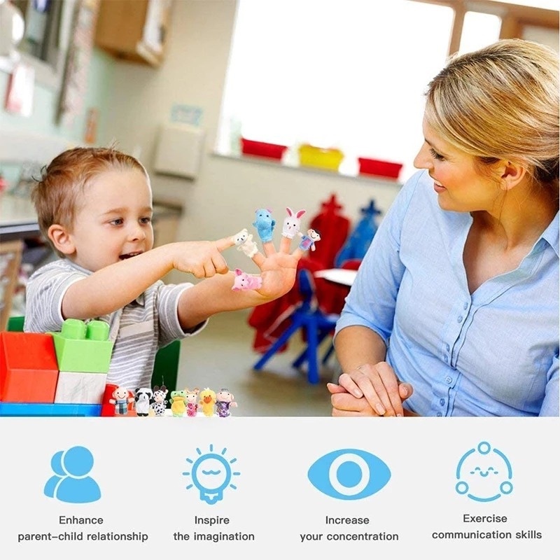 Set 10 Con Rối Ngón Tay Hình Hoạt Hình Dễ Thương Cho Bé